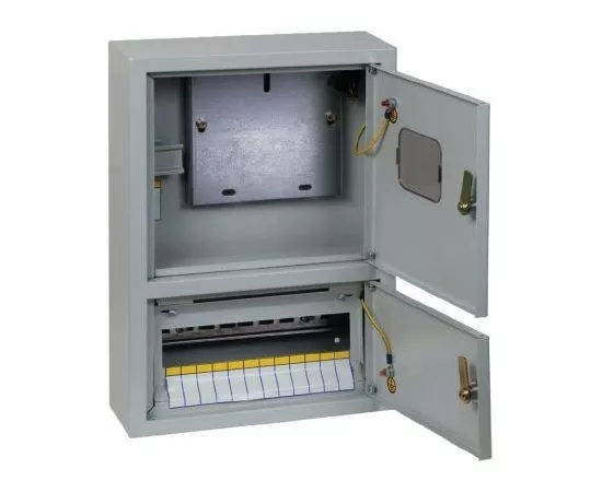 458003 - EKF щит (корпус) метал. ЩУРН 1/14э навесной (450х310х120), два отсека, окно, IP31 mb23-1/14e (1)