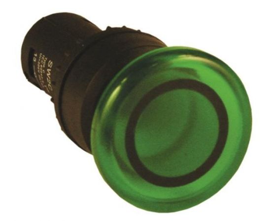 458747 - EKF Кнопка SW2C-MD грибок зеленая с подсветкой NO+NC 24В sw2c-md-gg-24 (1)