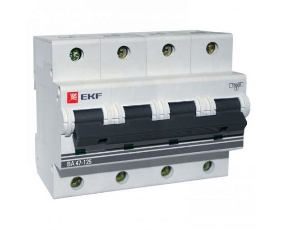 577412 - EKF Автоматический выключатель ВА47-125, 4P 100А (D) 15кА EKF PROxima (1)