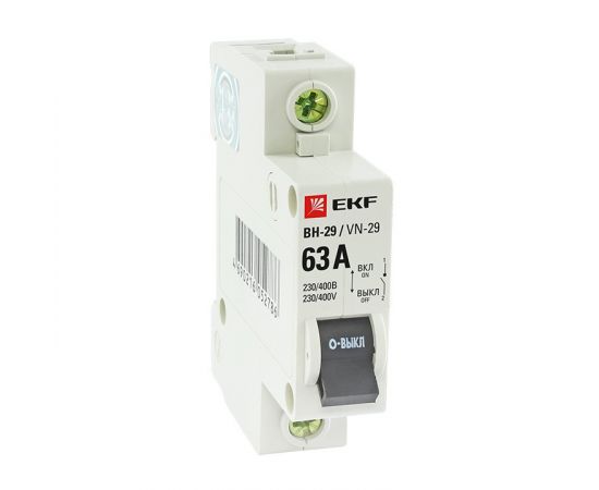 651835 - EKF Выкл. нагрузки 1P 63А ВН-29 Basic SL29-1-63-bas (1)