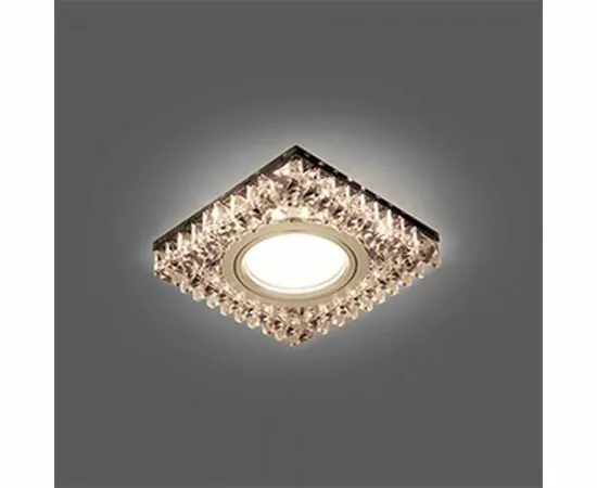 496438 - Gauss BL031 св-к встр. MR16 Квадрат с подсветкой 2K 95(65)x35 Черн.Крист/Хром (1)