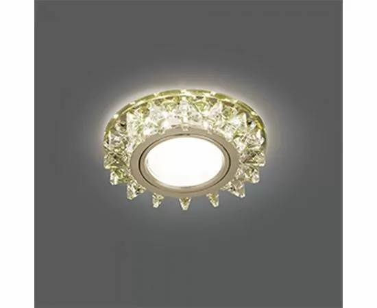 496441 - Gauss BL034 св-к встр. MR16 Круг с подсветкой 2K 95(65)x35 Шампань/Крист/Хром (1)