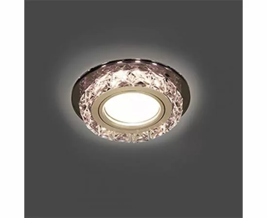 496448 - Gauss BL041 св-к встр. MR16 Круг с подсветкой 2K 95(65)x35 Черный/Кристалл/Хром (1)