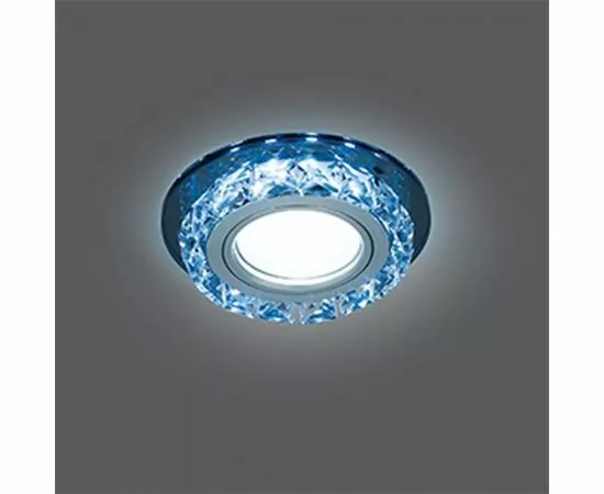 496449 - Gauss BL042 св-к встр. MR16 Круг с подсветкой 4K 95(65)x35 Черный/Кристалл/Хром (1)