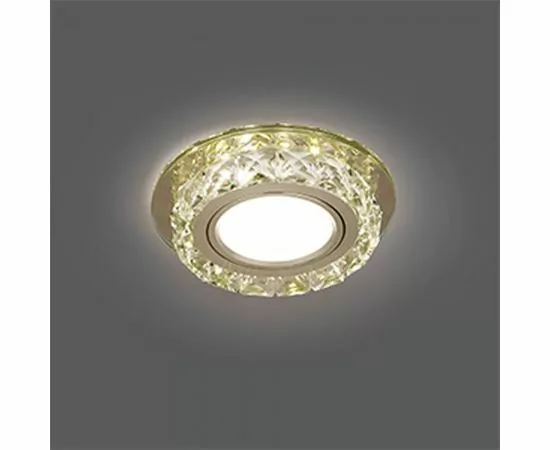 496450 - Gauss BL043 св-к встр. MR16 Круг с подсветкой 2K 95(65)x35 Шампань/Крист/Хром (1)