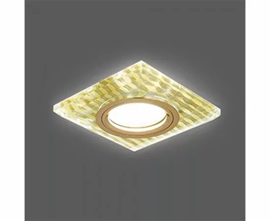 496486 - Gauss BL081 св-к встр. MR16 Квадрат с подсветкой 2K 95(65)x25 Золотые нити/Зол (1)