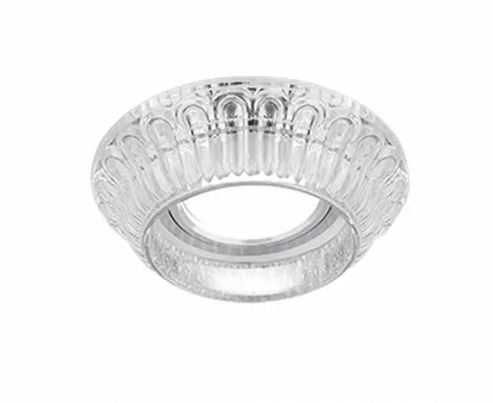 496569 - Gauss CR051 св-к встр. MR16 Круг стекло огранка U 100(65)x55 Кристалл/Хром (1)