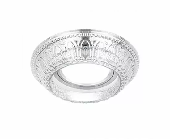 496572 - Gauss CR054 св-к встр. MR16 Круг стекло орнамент 100(65)x40 Крист./Хром (1)