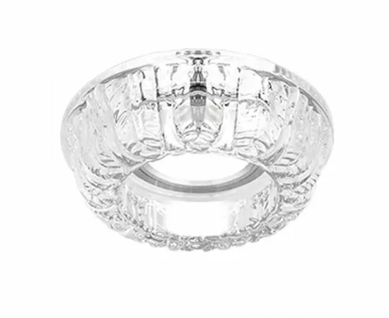 496573 - Gauss CR055 св-к встр. MR16 Круг стекло листья 100(65)x65 Крист./Хром (1)