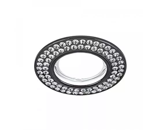 496622 - Gauss CA035 св-к встр. MR16 Круг стразы в два ряда 90(60)x30 Крист./Черный (1)