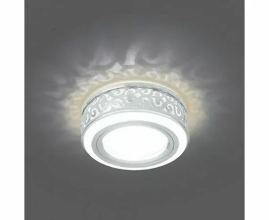 558221 - Gauss BL090 св-к встр. 3W MR16 Круг с подсветкой 3000K GU5.3 Белый/Белый (1)