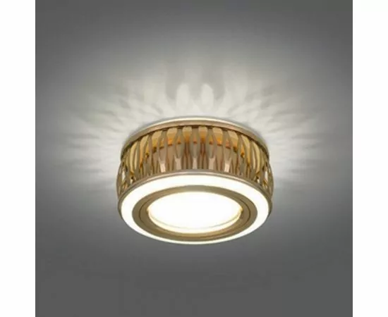 558226 - Gauss BL096 св-к встр. 3W MR16 Круг с подсветкой 3000K GU5.3 Золото/Белый (1)