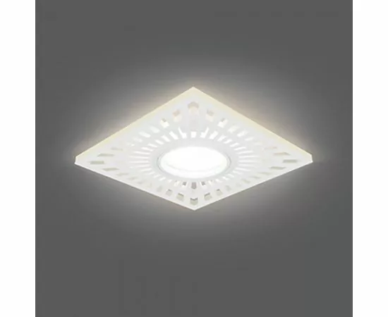 599723 - Gauss BL127 св-к встр. Gu5.3, 3W 3000K 4K квадрат белый 190x190 (1)