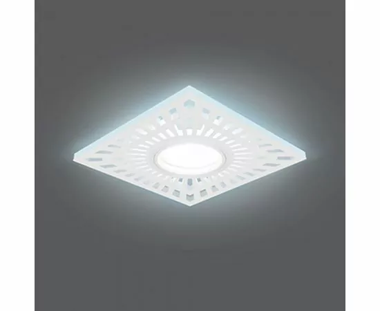 599724 - Gauss BL128 св-к встр. Gu5.3, 3W 4000K 4K квадрат белый 190x190 (1)