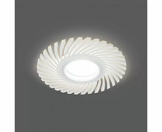 599729 - Gauss BL134 св-к встр. Gu5.3, 3W 3000K 4K круг/узор белый d190 (1)