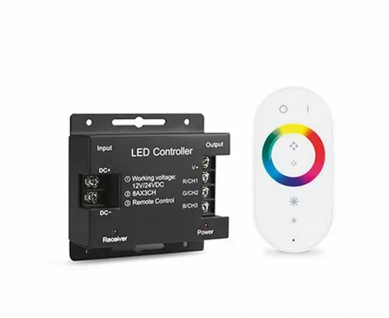 601713 - Gauss Контроллер для RGB лент, белый сенсорный пульт, 288W/12A, 201013288 (1)