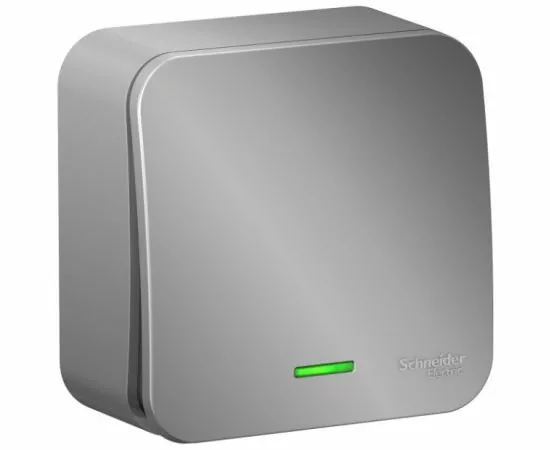 622035 - Systeme Electric BLANCA выкл. ОУ 1 кл. 10А алюм. (пл.осн., инд.) BLNVA101103 (5!) (1)