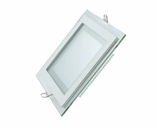 650811 - Gauss св-к встр. св/д квадрат с дек.стеклом 12W(900lm) 3000K 2K 160х160(118) алюм. белый 948111112 (1)