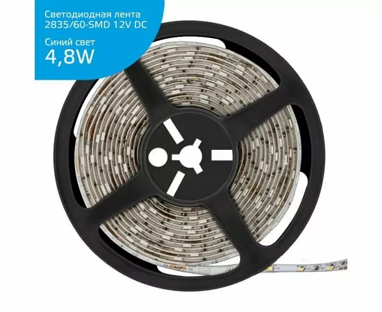 711876 - Gauss Elementary лента св/д 12V 4.8W/m 60Led/m IP66 синий 5м(гермет) SMD2835 356000505 (1)
