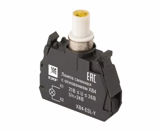 730233 - EKF PROxima Лампа сменная c основанием XB4 желтая 24В (1)