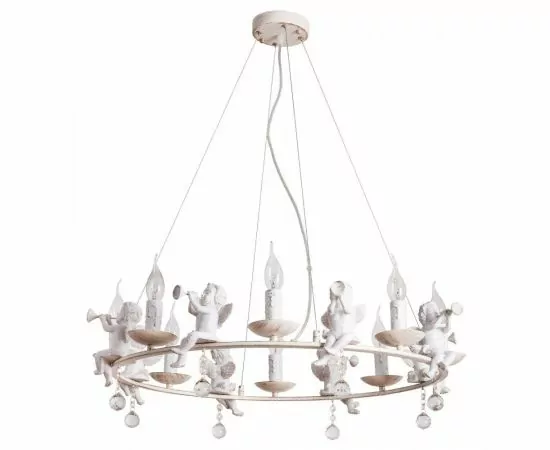 739440 - ARTELAMP св-к подвесной 8x40W E14 730x200 бело-золотой AMUR A1133SP-8WG (1)