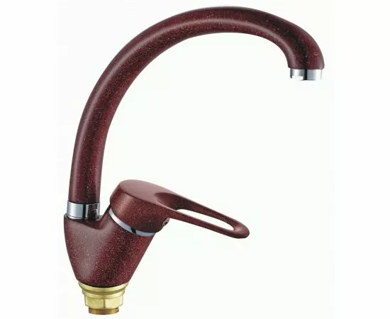 781167 - Haiba Смеситель для кухни (Lt) трубчатый поворотный излив, картридж 40 мм, гайка, бордовый,HB4113-11 (1)