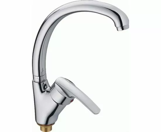 781178 - Haiba Смеситель для кухни (Lt) трубчатый поворотный излив, картридж 40 мм, шпилька, хром, HB4106 (1)