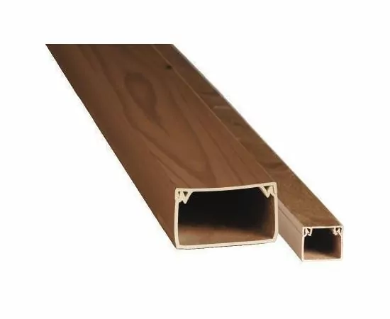 458589 - EKF кабель-канал ПВХ темное дерево (дуб) 25х25 2м (цена за 1м) (32м в уп.) kk-25-25d (1)