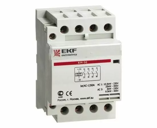 458882 - EKF Контактор модульный КМ 50А 3NО+NC (3 мод.)  km-3-50-31 (1)
