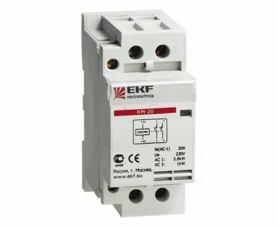 458884 - EKF Контактор модульный КМ 50А NО+NC (2 мод.)  km-2-50-11 (1)