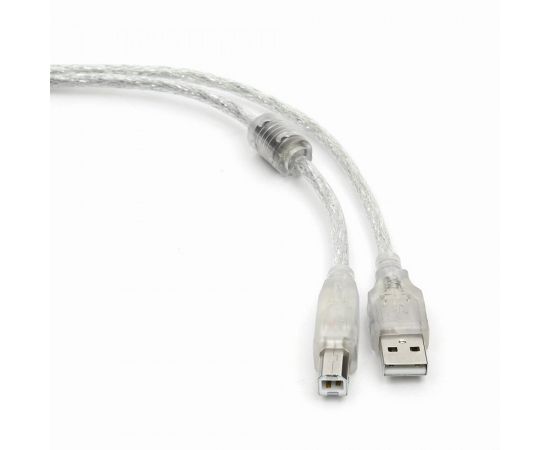 637363 - Кабель USB(A)шт. - USB(B)шт. 1.8 м с фильтрами Pro Cablexpert, экран, прозр. CCF-USB2-AMBM-TR-6, пак (1)