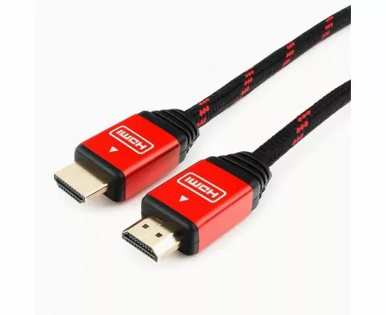 710540 - Кабель HDMIшт. - HDMIшт. Cablexpert, серия Gold, 7,5 м, v1.4, M/M, красный, позол.разъемы, алюм. (1)