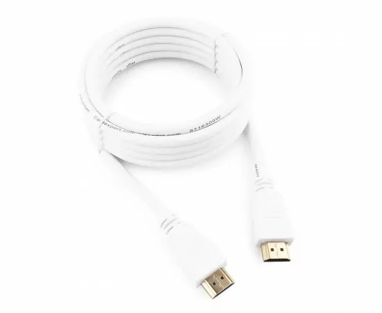 710585 - Кабель HDMIшт. - HDMIшт. Cablexpert, 3м, v1.4, 19M/19M, белый, позол.разъемы, экран, пакет (1)