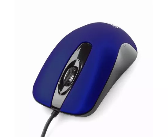 710706 - Мышь Gembird MOP-400-B, USB, син, бесшум клик, 3кн, 1000dpi, soft-touch, каб 1.45м, BL (1)