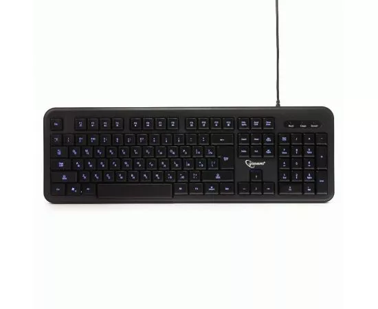 710755 - Клавиатура с подсв. Gembird KB-200L, USB, черн, 104кл, подсвет белая, каб 1.45м (1)
