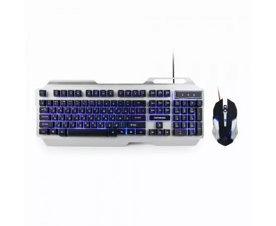 710785 - Комплект клавиатура+мышь игровой Гарнизон GKS-510G, металл, подсв,код Survarium, черн./серый, 2000 (1)