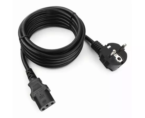 710813 - Cablexpert шнур сетевой C13 компьютерный PC-186-1-3M, 3м, Schuko- C13, 3x1мм, черн., земл., пакет (1)