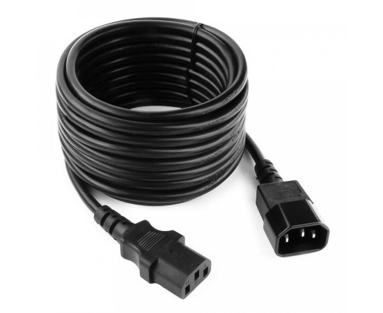 710819 - Cablexpert шнур сетевой розетка C13 - вилка C14 (удл-ль для ПК, ИБП) 5м,VDE,10А,3x0,75мм,черн.,земл. (1)