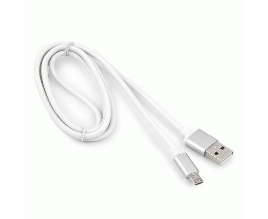 711086 - Кабель USB(A)шт. - microUSBшт. 2.0 Cablexpert, AM/microB, серия Silver, 1м, белый, BL (1)