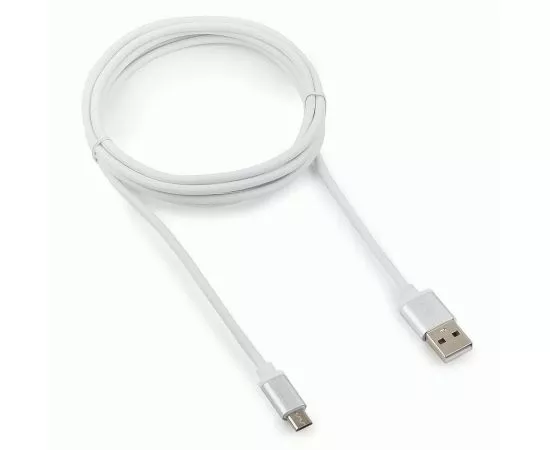 711087 - Кабель USB(A)шт. - microUSBшт. 2.0 Cablexpert, AM/microB, серия Silver, 1.8м, белый, BL (1)