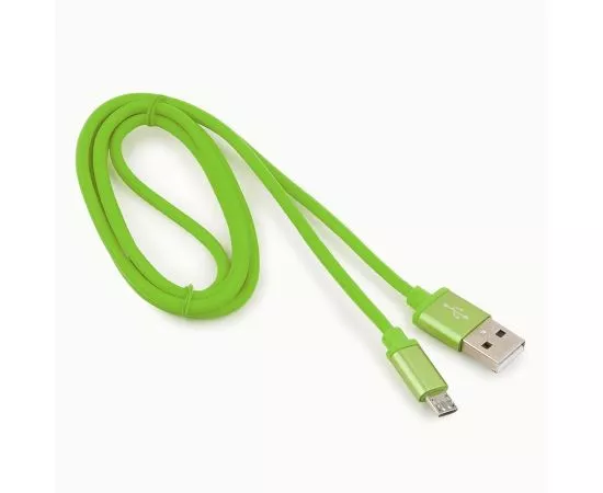 711092 - Кабель USB(A)шт. - microUSBшт. 2.0 Cablexpert, AM/microB, серия Silver, 1м, зеленый, BL (1)