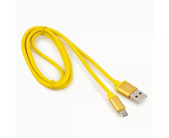 711094 - Кабель USB(A)шт. - microUSBшт. 2.0 Cablexpert, AM/microB, серия Silver, 1м, желтый, BL (1)