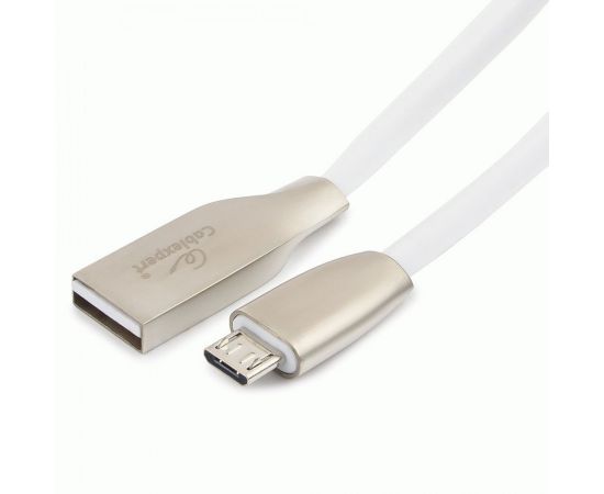 711100 - Кабель USB(A)шт. - microUSB 2.0 Cablexpert, AM/microB, серия Gold, 1м, белый, BL (1)