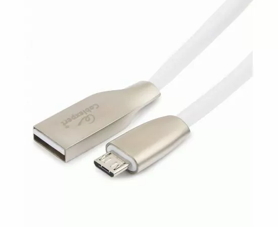 711101 - Кабель USB(A)шт. - microUSB 2.0 Cablexpert, AM/microB, серия Gold,  1.8м, белый, BL (1)