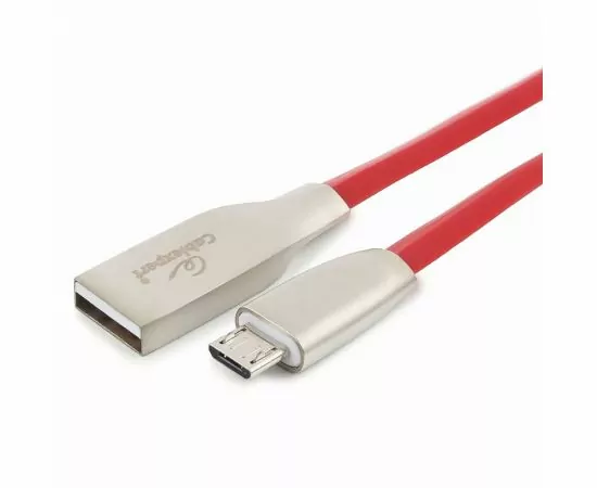 711104 - Кабель USB(A)шт. - microUSB 2.0 Cablexpert, AM/microB, серия Gold,  1.8м, красный, BL (1)