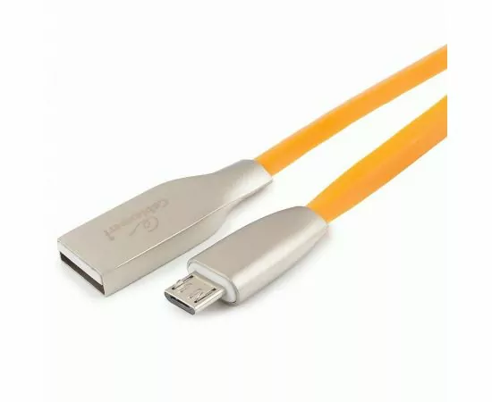 711108 - Кабель USB(A)шт. - microUSB 2.0 Cablexpert, AM/microB, серия Gold,  1м, оранжевый, BL (1)