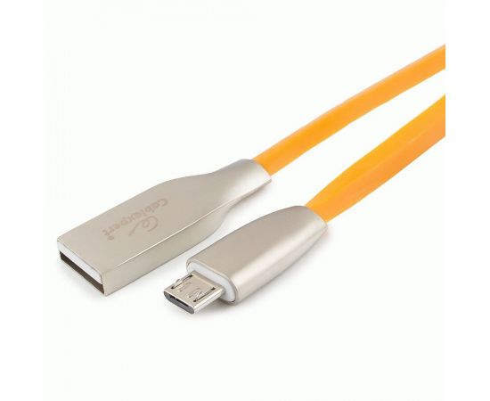 711108 - Кабель USB(A)шт. - microUSB 2.0 Cablexpert, AM/microB, серия Gold, 1м, оранжевый, BL (1)