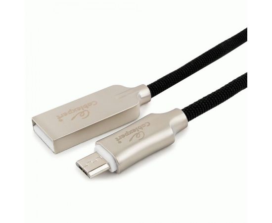 711119 - Кабель USB(A)шт. - microUSB 2.0 Cablexpert, AM/microB, серия Platinum, 0.5м, черный, нейлон,BL (1)