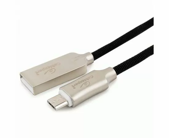 711121 - Кабель USB(A)шт. - microUSB 2.0 Cablexpert, AM/microB, серия Platinum,  1.8м, черный, нейлон,BL (1)