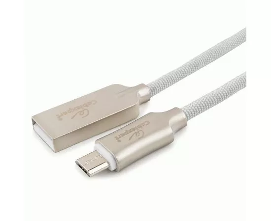 711123 - Кабель USB(A)шт. - microUSB 2.0 Cablexpert, AM/microB, серия Platinum, 1.8м, белый, нейлон, BL (1)